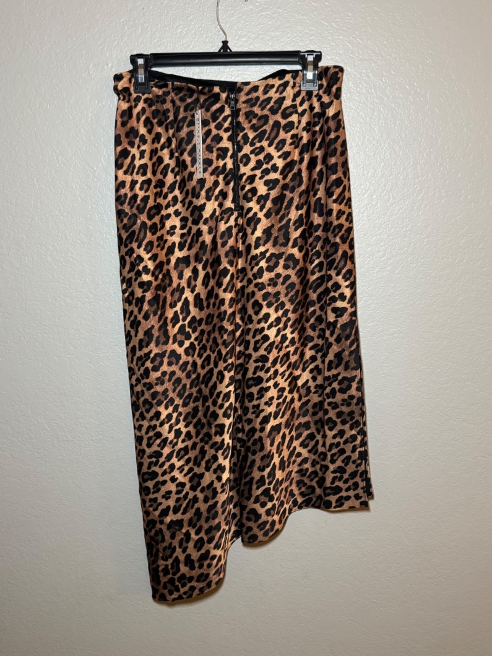 Alice + Olivia Maeve Asymmetrical Slip Skirt in Spotted Leopard - Picture 7 of 11